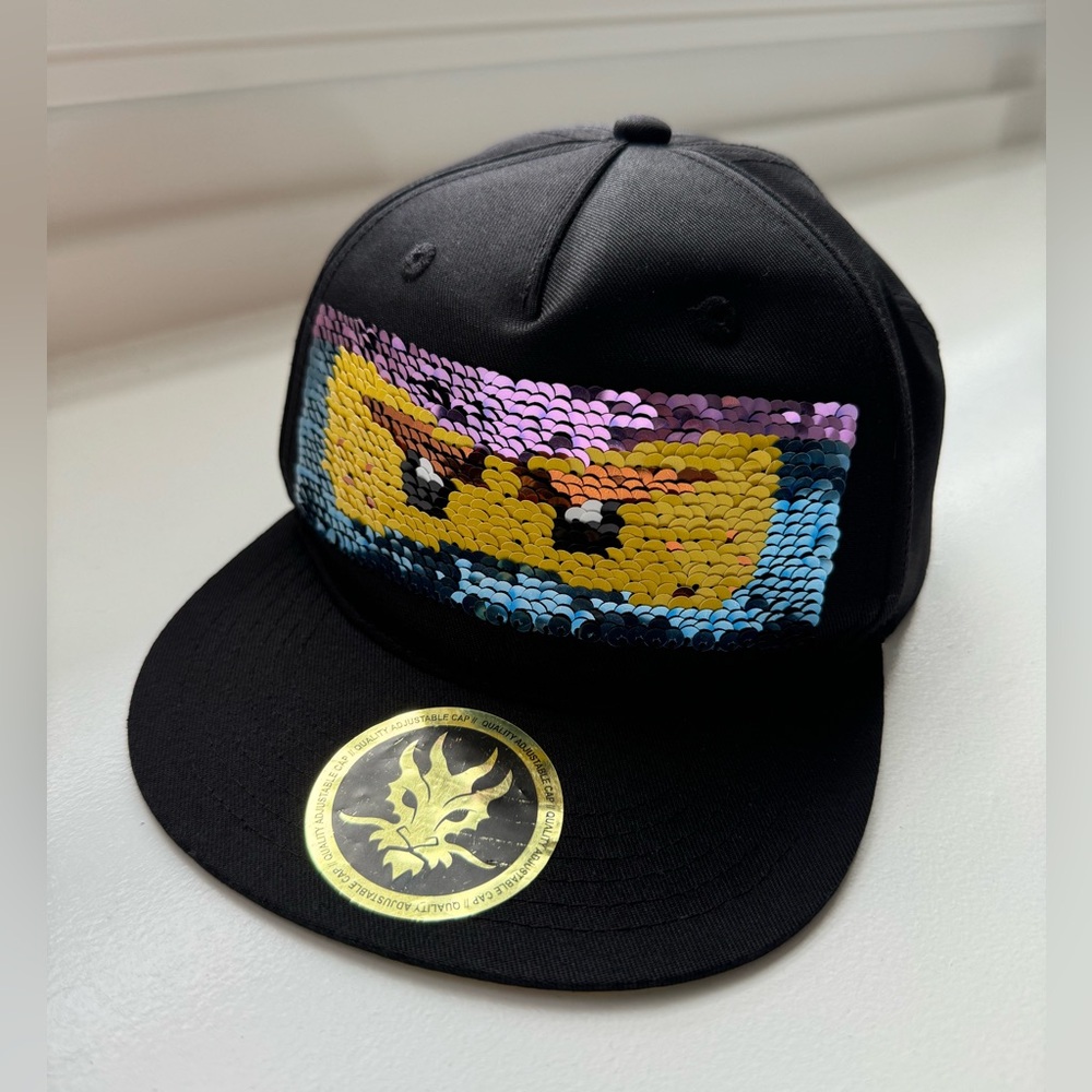 H&M LEGO Ninjago Hat Black Flip-Sequin Cap Boys Size 4-8 years old